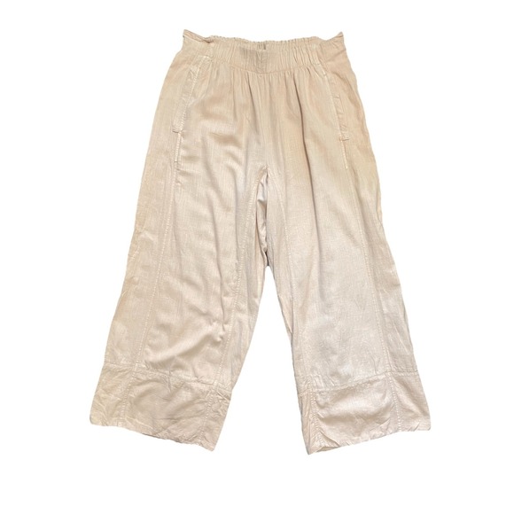 Free People days end linen pull-on pants in sand dollar Size XL Comfort Summer - Picture 3 of 14